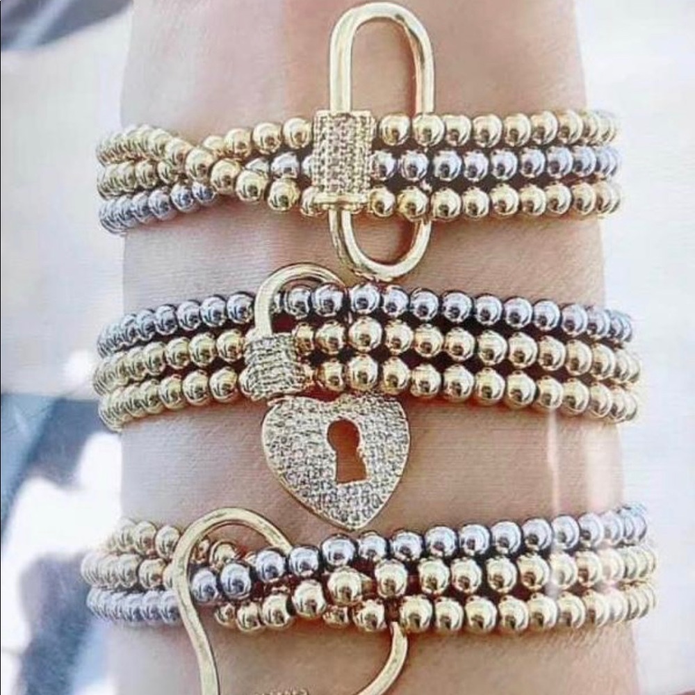 14 Kt Gold plated bead bracelets